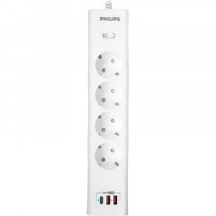 Сетевой фильтр Philips CHP8246WA/51 4р/2м с USB, 10А, белый Сетевой фильтр Philips CHP8246WA/51 4р/2м с USB, 10А, белый - фото 2