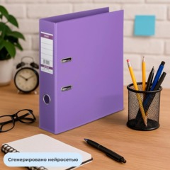 Папка-регистратор Strong Line 70мм, сиреневый,ПБП2,карм.кор - фото 10