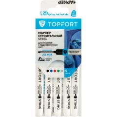 Набор маркеров строительных Topfort 1 мм с длинным наконечником 5 цв - фото 10