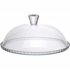 Блюдо для торта d=32 см. стекло, с крыш. h=15 см. бортик вверх, 69470