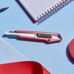 Нож универсальный Attache 9 мм пластиковый мет направл. борд. авто - фото 8