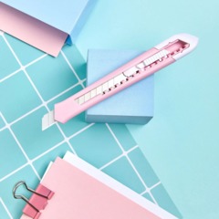 Нож универсальный Attache 9 мм пластиковый роз. авто - фото 7