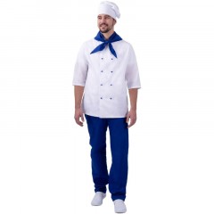 Костюм ШЕФ-ПОВАР муж, цв.бел/вас.(Кос801)(р.48-50) р.170-176 Костюм ШЕФ-ПОВАР муж, цв.бел/вас.(Кос801)(р.48-50) р.170-176 - фото 2