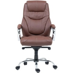 Кресло BN_Dp_Руководителя EChair-535 MPU к/з коричневый, хром - фото 2
