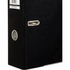 Папка-регистратор ECONOMY PLUS 80мм,чер,ПБП1,карм.кор,мет.уг - фото 4