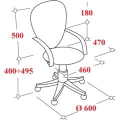 Кресло ТП 304 LT сетка/ткань,красный/черный,пластик - фото 6
