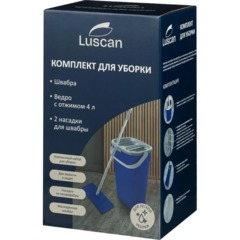 Набор для уборки Luscan (швабра, ведро с отжимом 4 л, 2 насадки МОП) - фото 12
