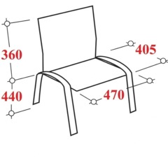Стул 0MX_UA_EChair Rio(ИЗО/ISO) чёрн, ткань красная C02 - фото 4