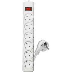 Сетевой фильтр PROGIX PG634 6р/10м/2,2кВт/10А заземеление, белый,ПВС 3х0.75 Сетевой фильтр PROGIX PG634 6р/10м/2,2кВт/10А заземеление, белый,ПВС 3х0.75 - фото 2