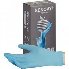 Перчатки нитрил., нестер., н/о, голубой Benovy (L) 100пар/уп (ЧЗ) Перчатки нитрил., нестер., н/о, голубой Benovy (L) 100пар/уп (ЧЗ) - фото 3