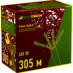 Кабель BigTech BT-CECR-010 медь FTP 4 пары, кат.5e AWG24 LSZH 305м оранж - фото 2