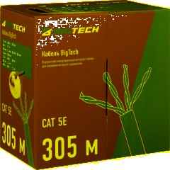 Кабель BigTech BT-CECR-015 CCA UTP 4 пары, кат.5e AWG24 LSZH 305м оранж - фото 3