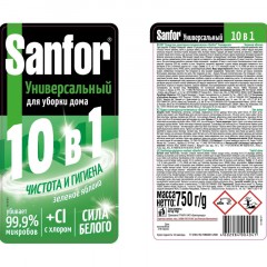 Универсальное чистящее средство SANFOR Универсал зеленое яблоко 750 г Универсальное чистящее средство SANFOR Универсал зеленое яблоко 750 г - фото 2