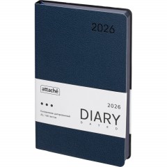 Ежедневник датированный 2026 Attache А5 168л 138x213мм иск.кожа темно-синий