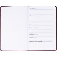 Ежедневник недатированный Attache А5, 160л, 138x213 мм балакрон, бордо - фото 7