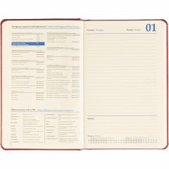 Ежедневник датированный 2026 Attache А5, 168л, 138x213мм, под кожу бордовый - фото 14