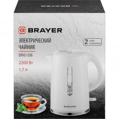 Чайник BRAYER 6108BR,электрический,2200Вт,1,7л,пласт.корп,шкала,подсвет Чайник BRAYER 6108BR,электрический,2200Вт,1,7л,пласт.корп,шкала,подсвет - фото 4