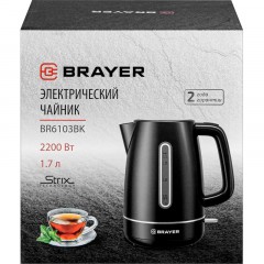 Чайник BRAYER 6103BR-BK,электрический,2200Вт,1,7л, платик.STRIX, автоотключ Чайник BRAYER 6103BR-BK,электрический,2200Вт,1,7л, платик.STRIX, автоотключ - фото 9