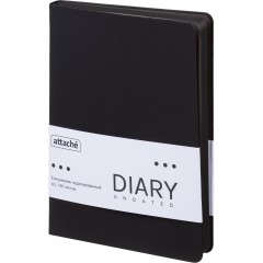 Ежедневник недатированный ATTACHE Soft touch А5, 140х200мм, 136л, черный