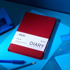 Ежедневник недатированный ATTACHE Soft touch А5, 140х200мм, 136л, красный - фото 18