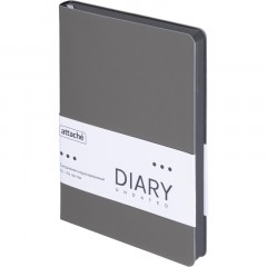 Ежедневник недатированный ATTACHE Soft touch А5, 140х200мм, 136л, серый