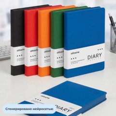 Ежедневник недатированный Attache СОФТ ТАЧ А5 136л иск.кожа син(синий срез) - фото 25
