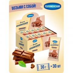 Печенье сахарное Коломенское шоколадное ш/б 30гx30шт/уп Печенье сахарное Коломенское шоколадное ш/б 30гx30шт/уп - фото 2