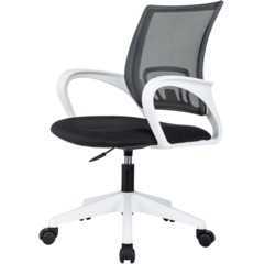 Кресло 0MX_VB_Echair-396W (LT) сетка/ткань черный пластик белый