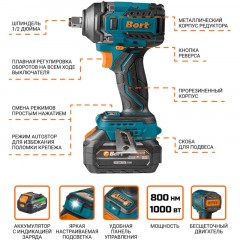 Гайковерт аккумуляторный Bort BSR-21U (2x4Ач+ЗУ) (93418477) - фото 14
