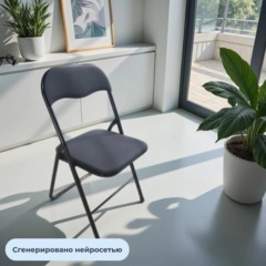 Стул складной ЮТК Easy Chair экокожа, черный 78х45х46,5см - фото 2