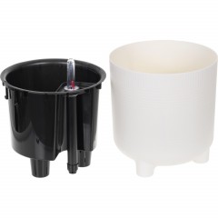 Кашпо ШЭНК D180мм 3,6л с вставкой и с автополивом, белый ротанг,М 3241 - фото 3