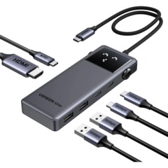Разветвитель USB Ugreen CM888(35998)UNO6in1 4K@60Hz USB-C/HDMI/USB-A/PD сер - фото 2