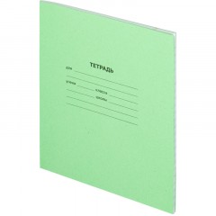 Тетрадь в зеленом офсете  12 л., крупная клетка, штука,100% белизна - фото 2