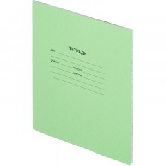 Тетрадь в зеленом офсете  12л., косая линия, штука, внутр.блок 100 - фото 2