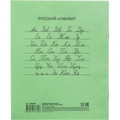 Тетрадь в зеленом офсете 12л., линия, штука, внутр.блок 100% белизна - фото 8