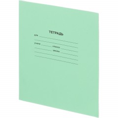 Тетрадь в зеленом офсете 12 л., частая косая линия, штука,100% белизна - фото 2