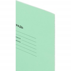 Тетрадь в зеленом офсете 12 л., частая косая линия, штука,100% белизна - фото 3