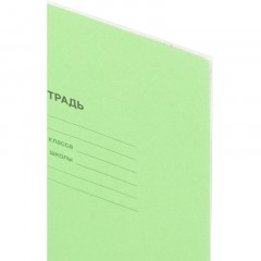 Тетрадь в зеленом офсете 12 л., косая линия уп. по 20 шт.,100% белизна - фото 3
