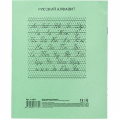 Тетрадь в зеленом офсете 12л,частая косая линия уп. по 20 шт.,100% белизна - фото 9