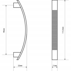 Ручка УЗК_скоба меб. StahlBuro A345-96 (16625) компл-2шт SC мат.хром - фото 6