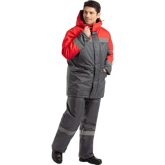 Куртка зим муж з47 сер/крас 128-132/182-188 - фото 4