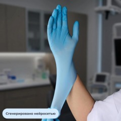Перчатки нитрил., н/с, н/о, CP Basic (L) голубые 3гр. 50 пар/уп - фото 2