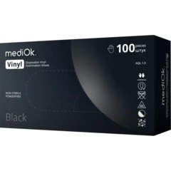 Перчатки виниловые одноразовые, н/о, черн. MediOk (M), 50п/уп 4гр.,ПС - фото 3