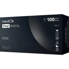 Перчатки виниловые одноразовые, н/о, черн. MediOk (L), 50п/уп 4гр.,ПС - фото 3
