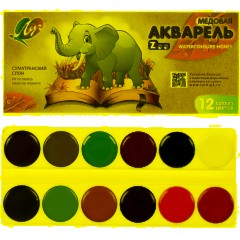 Краски акварельн. Луч Zoo(Мини) 12цв карт уп б/кисти - фото 2