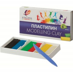 Пластилин классический Луч Классика 6цв 120гр со стеком - фото 2