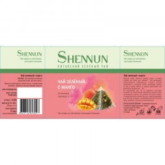 Чай Shennun зеленый с манго 20 пирамидок по 2 г 3шт/уп Чай Shennun зеленый с манго 20 пирамидок по 2 г 3шт/уп - фото 2