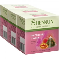 Чай Shennun зеленый с манго 20 пирамидок по 2 г 3шт/уп Чай Shennun зеленый с манго 20 пирамидок по 2 г 3шт/уп - фото 4