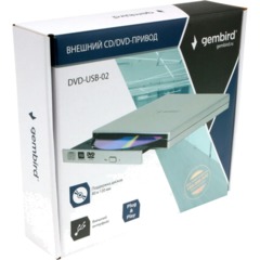 Привод внешний Gembird DVD-USB-02-SV CD/DVD USB 2.0, пластик, серебристый - фото 5
