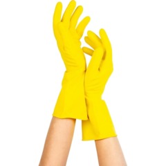 Перчатки резиновые PACLAN Professional латекс желтый 4073264/4073664 р.М - фото 3